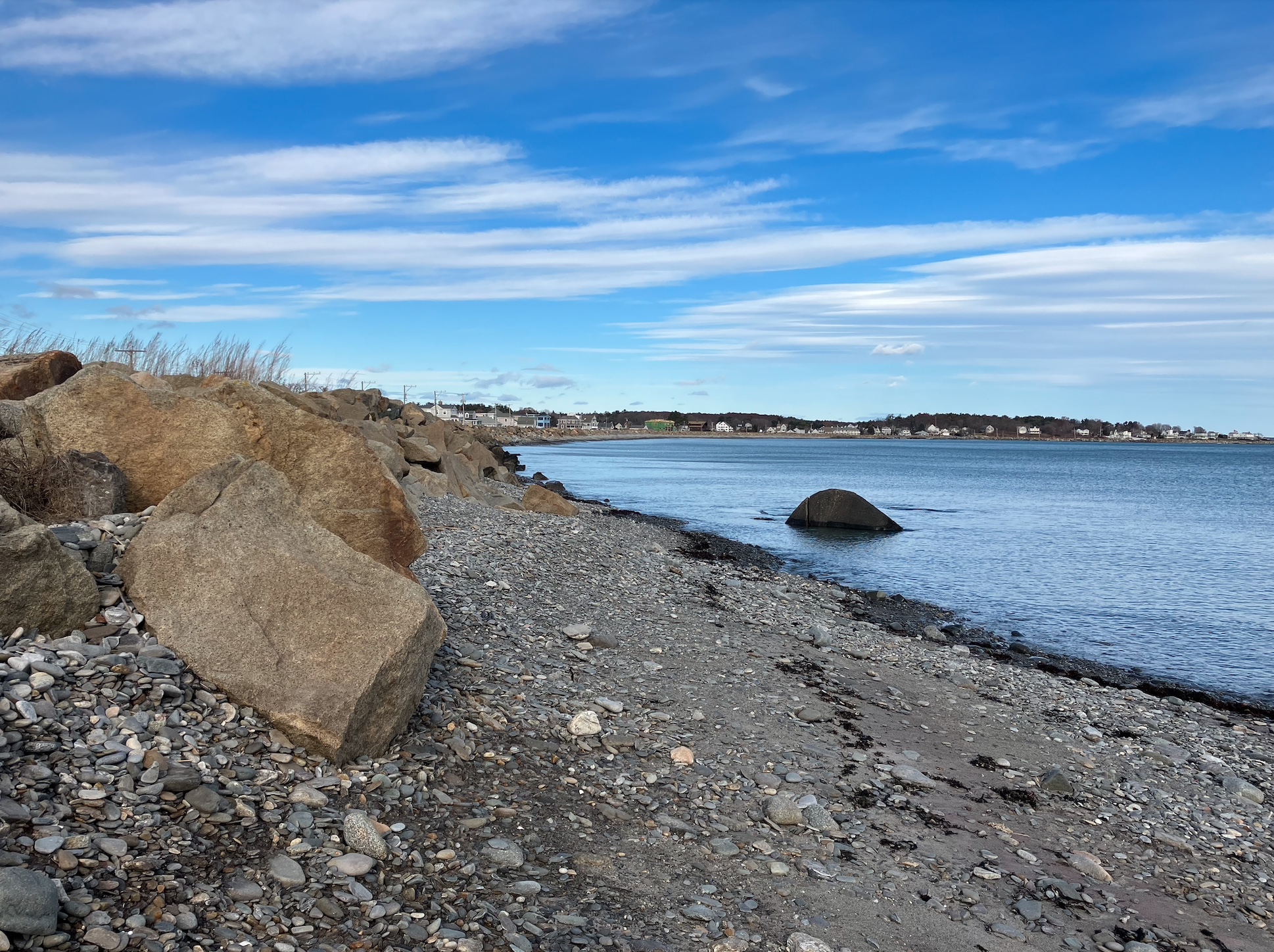 Looking north at Foss Beach from Ragged Neck